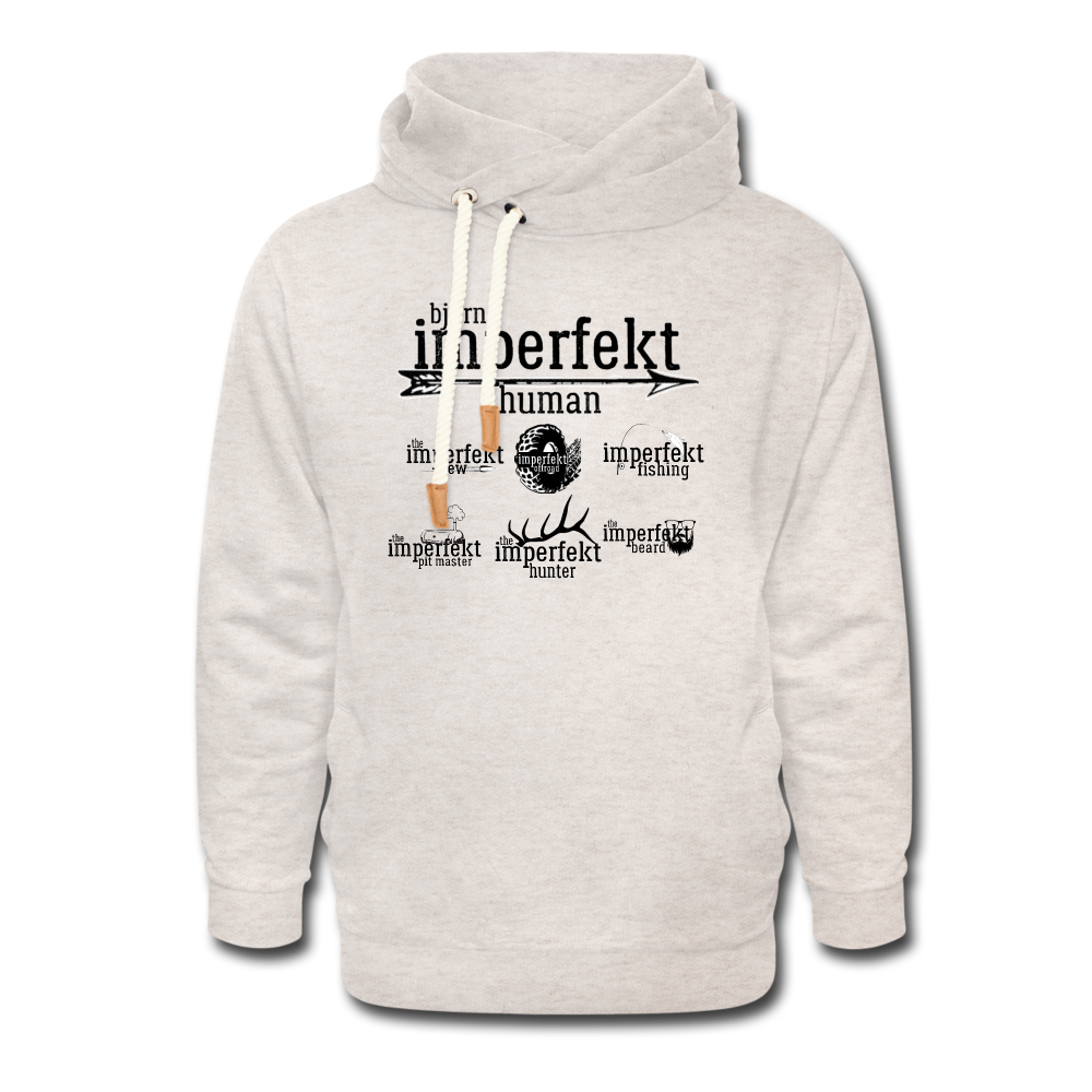 bjorn imperfekt human shawl collar hoodie - heather oatmeal