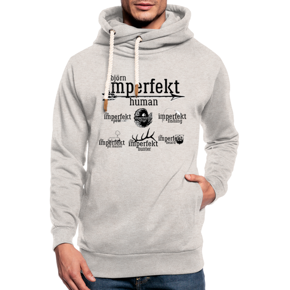 bjorn imperfekt human shawl collar hoodie - heather oatmeal