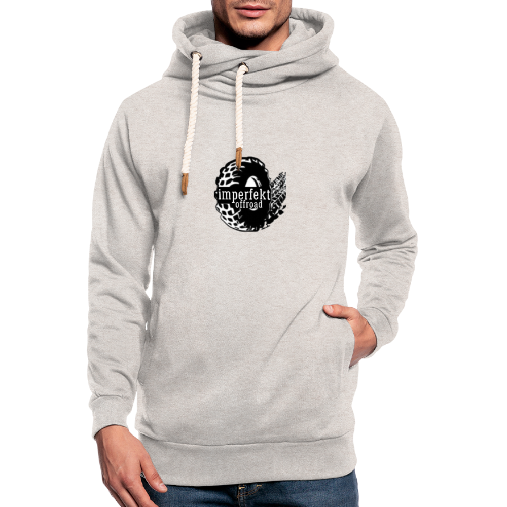 imperfekt offroad shawl collar hoodie - heather oatmeal