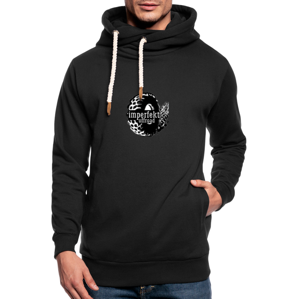 imperfekt offroad shawl collar hoodie - black