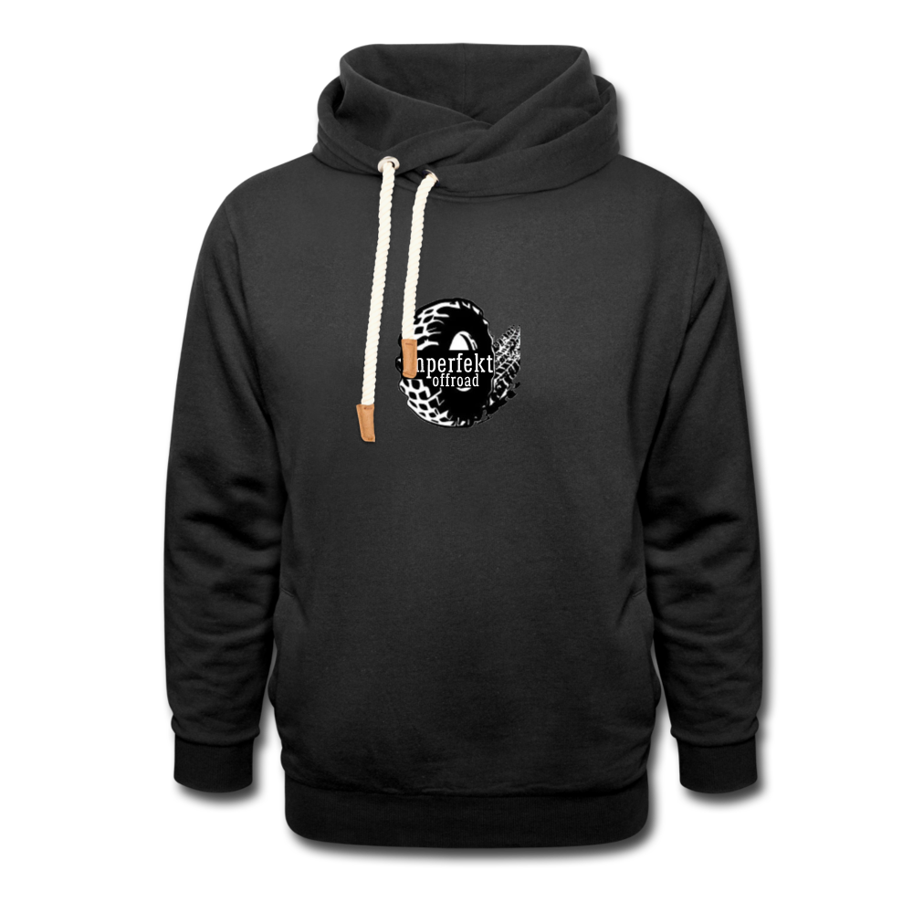 imperfekt offroad shawl collar hoodie - black