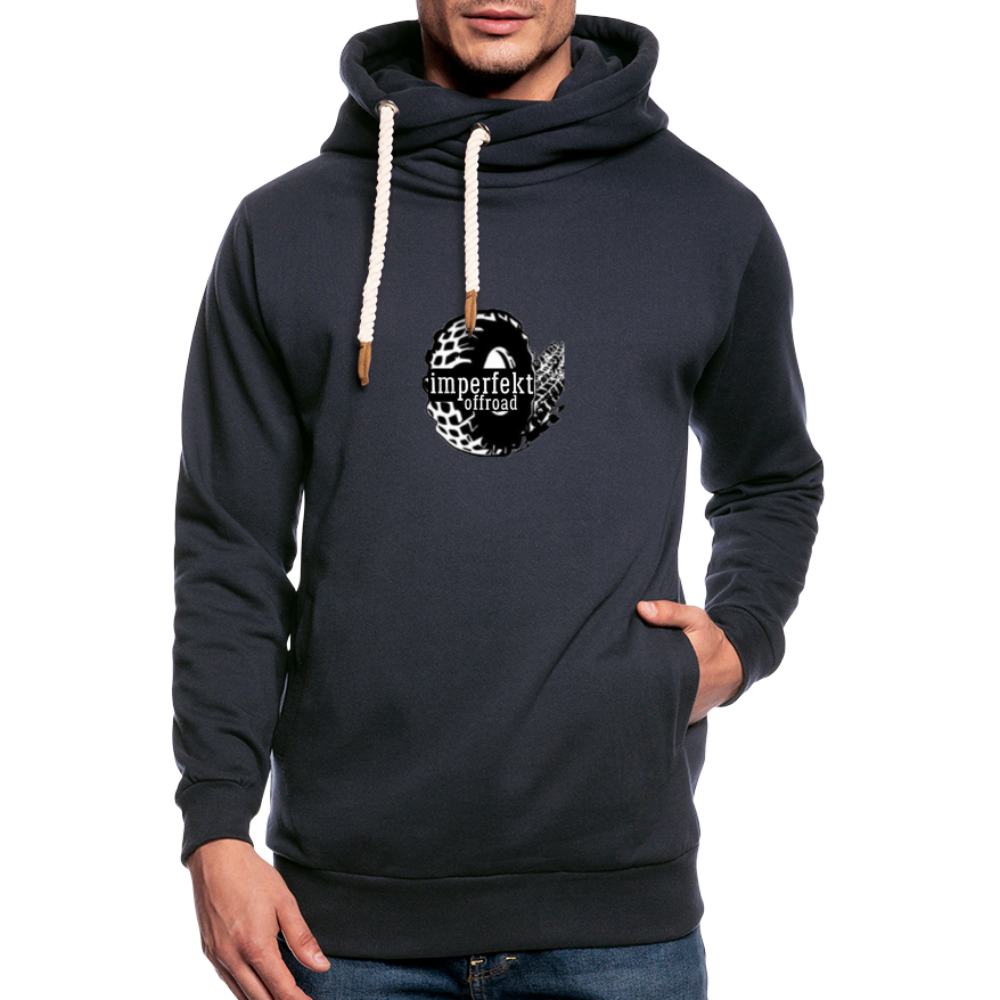 imperfekt offroad shawl collar hoodie - navy
