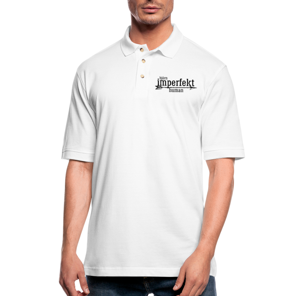 björn imperfekt human men's pique polo shirt - white