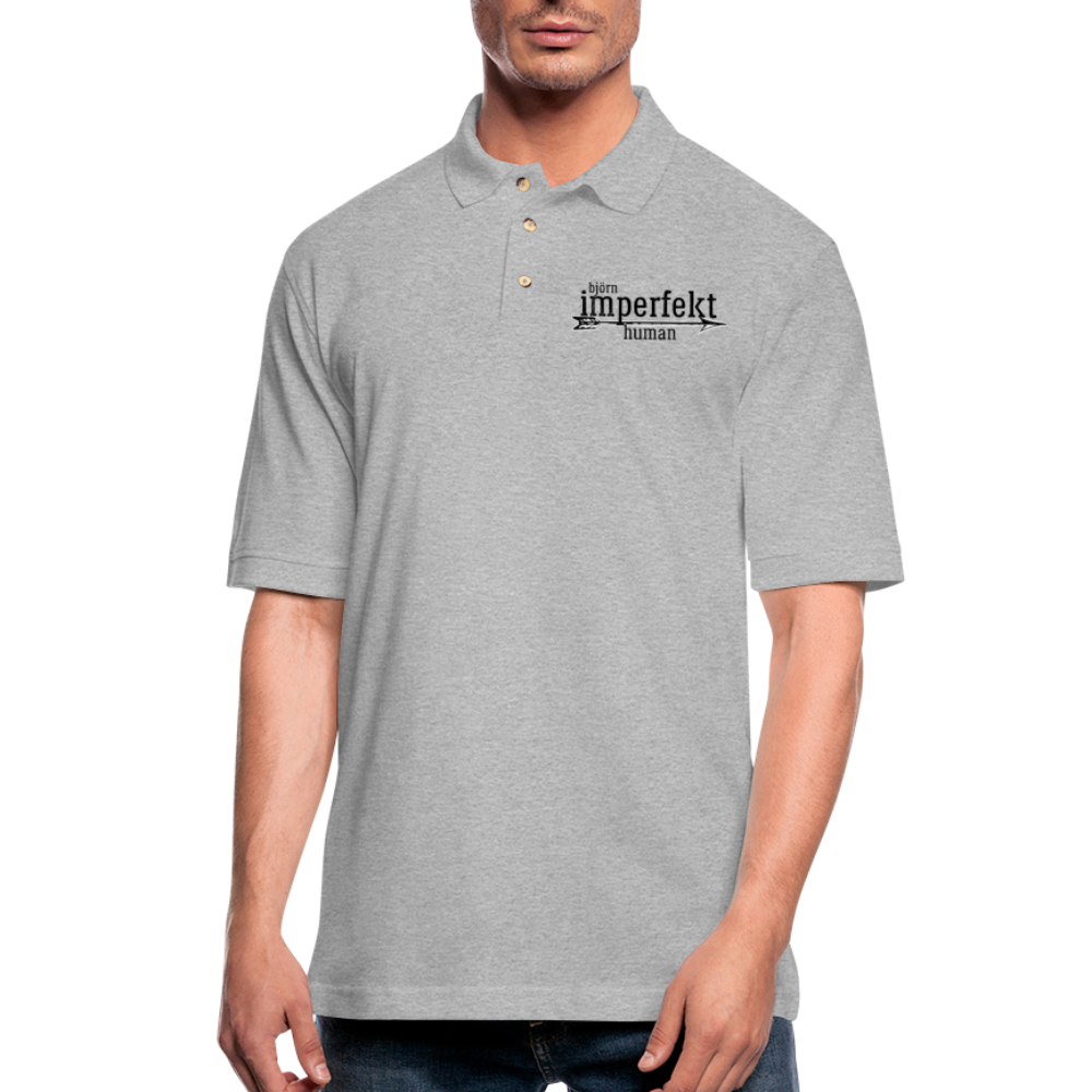 björn imperfekt human men's pique polo shirt - heather gray