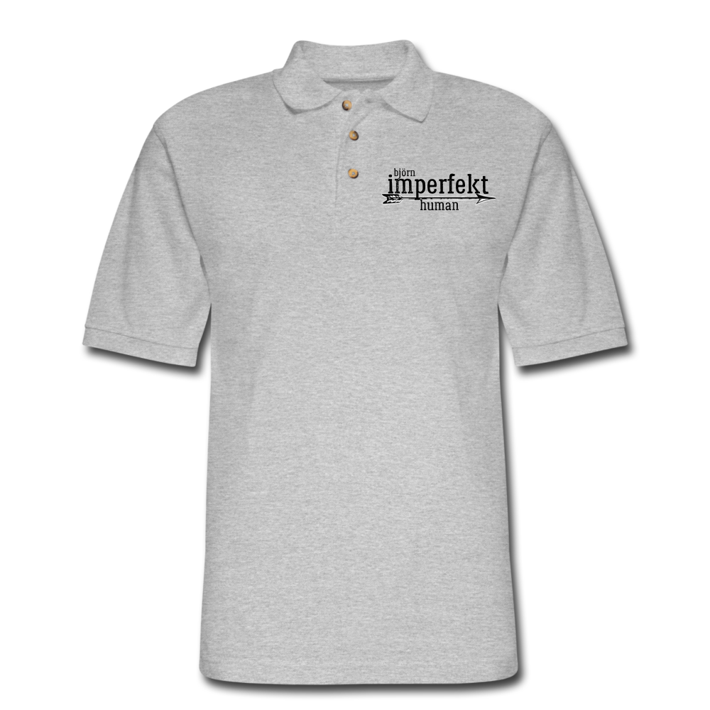 björn imperfekt human men's pique polo shirt - heather gray