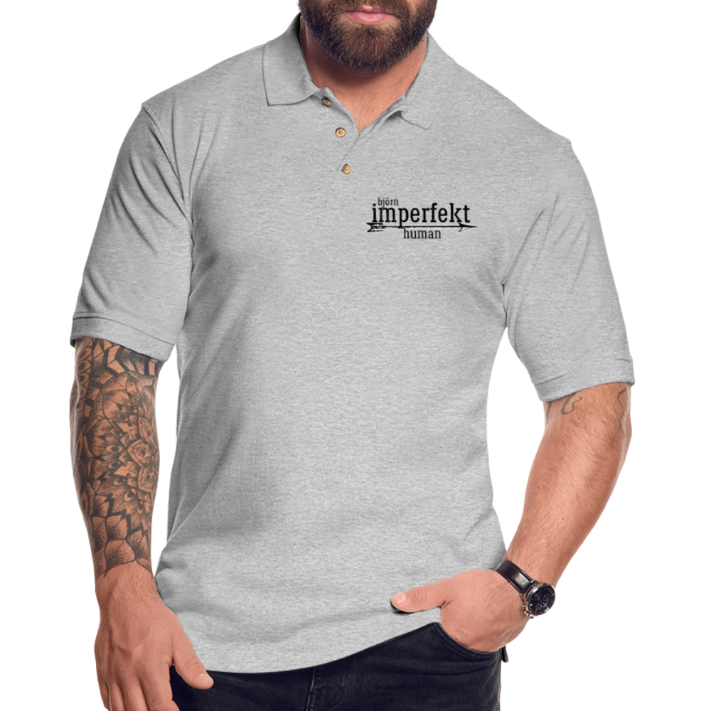 björn imperfekt human men's pique polo shirt - heather gray
