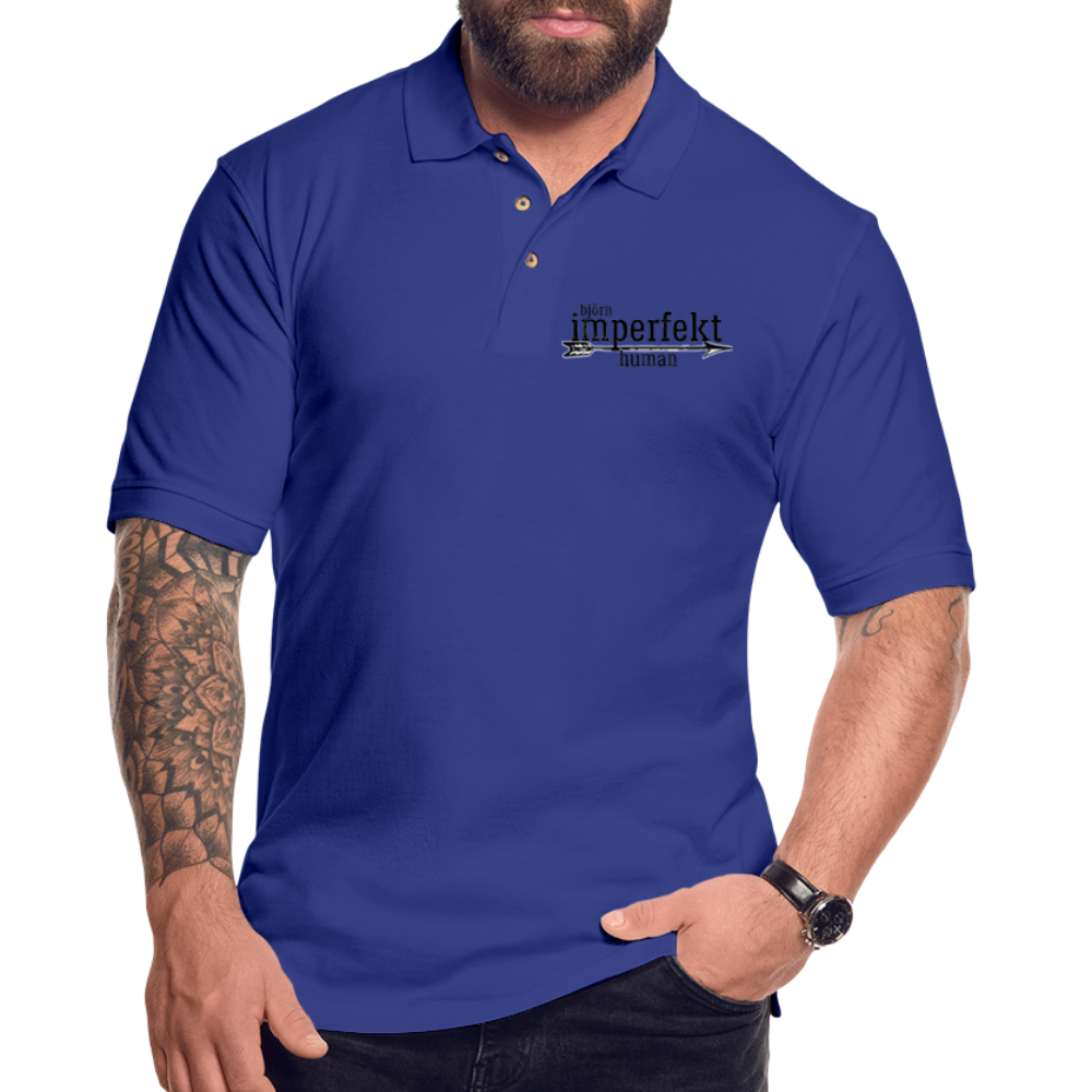 björn imperfekt human men's pique polo shirt - royal blue