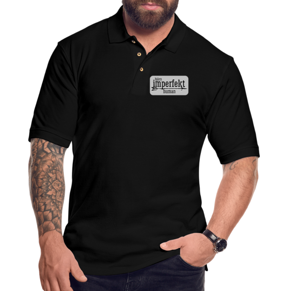 björn imperfekt human men's pique polo shirt - black