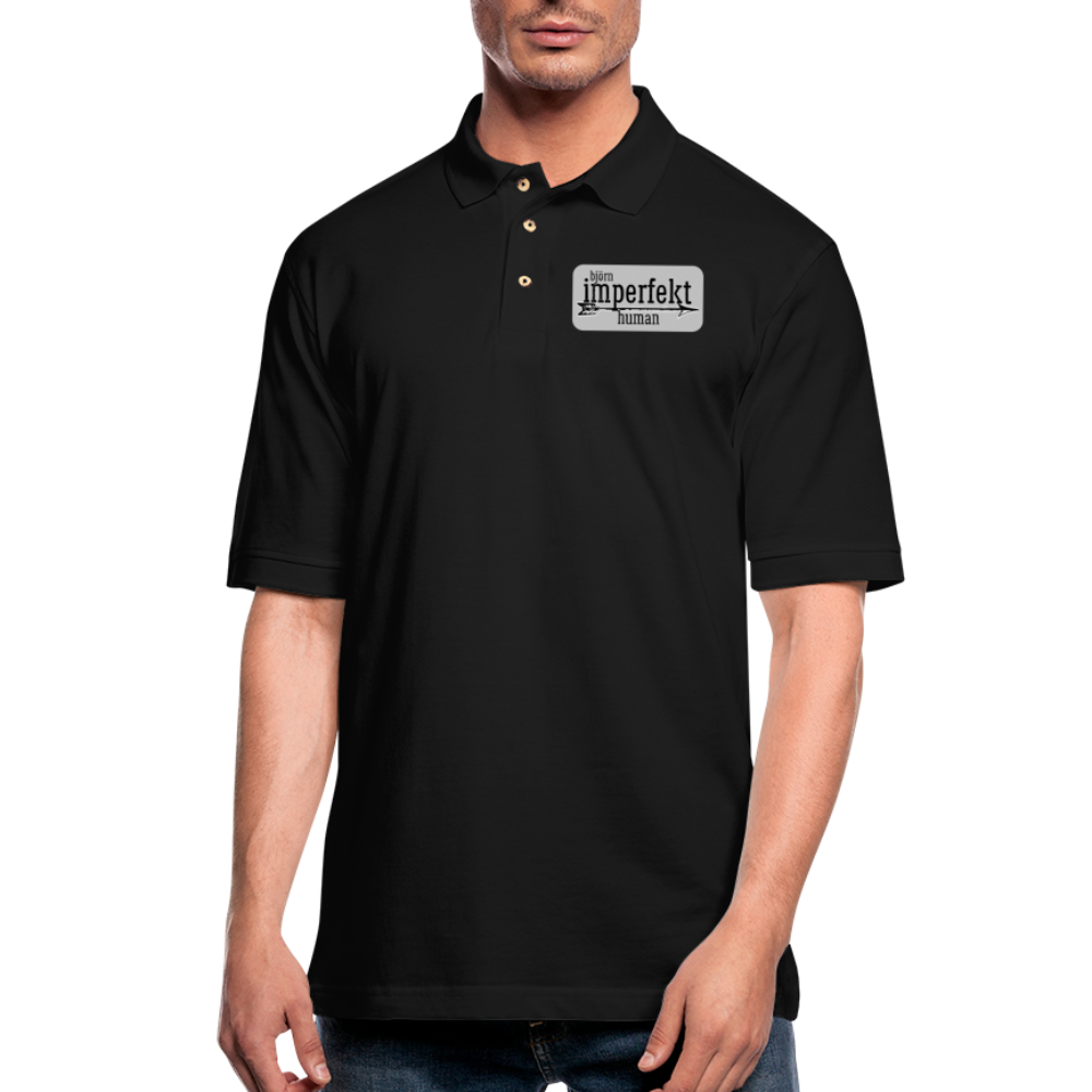björn imperfekt human men's pique polo shirt - black