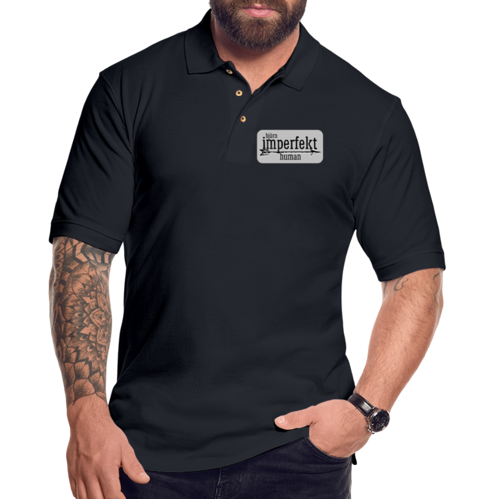 björn imperfekt human men's pique polo shirt - midnight navy
