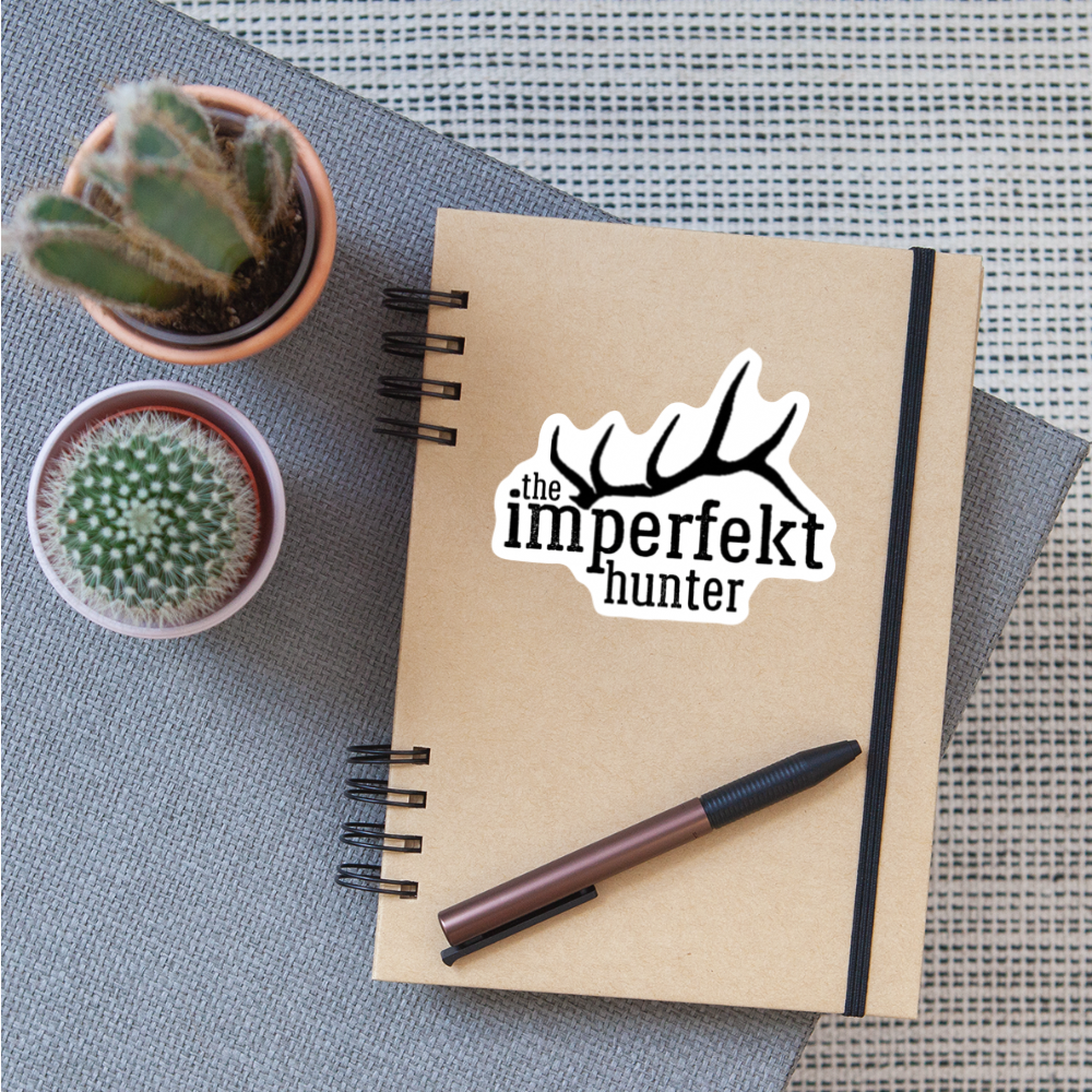 the imperfekt hunter sticker - white matte