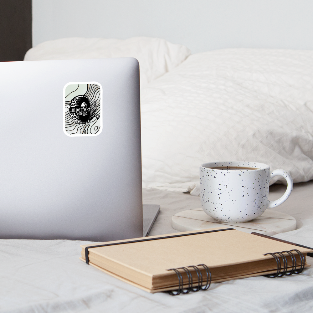 imperfekt offroad topo sticker - white matte