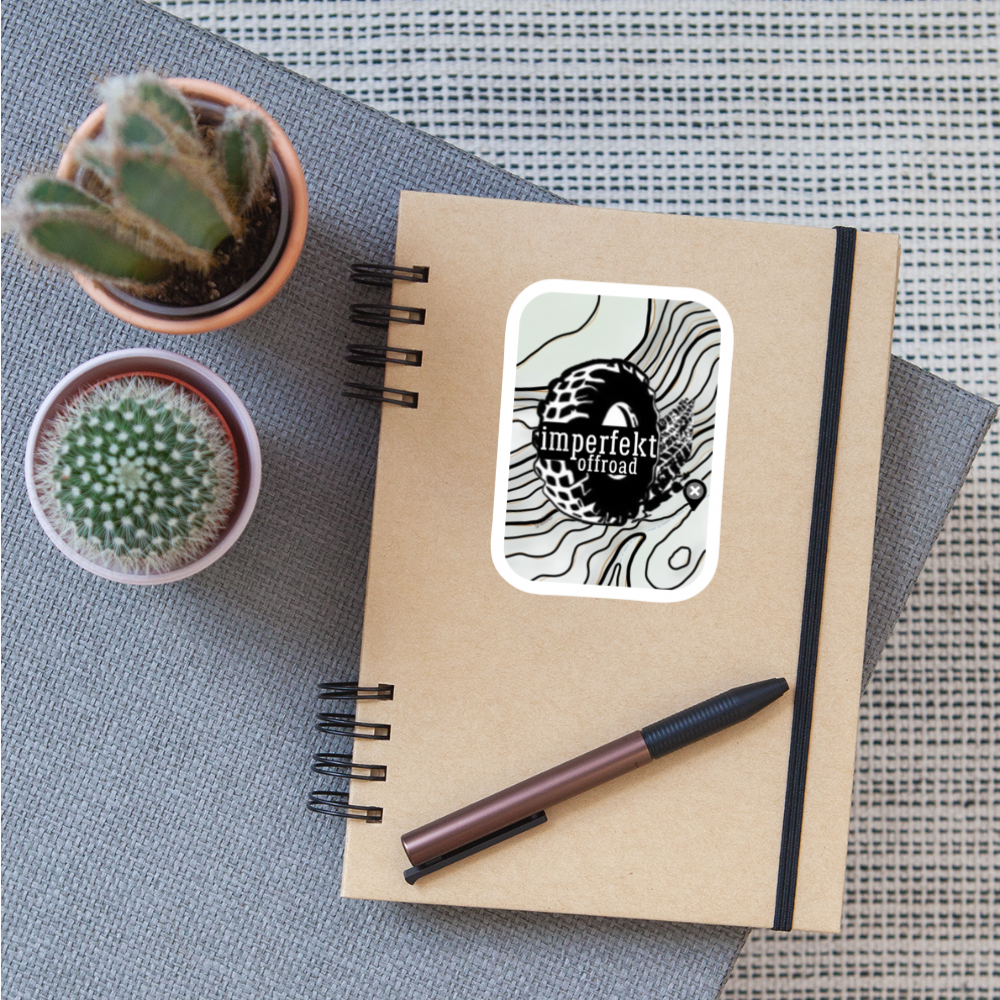 imperfekt offroad topo sticker - white matte