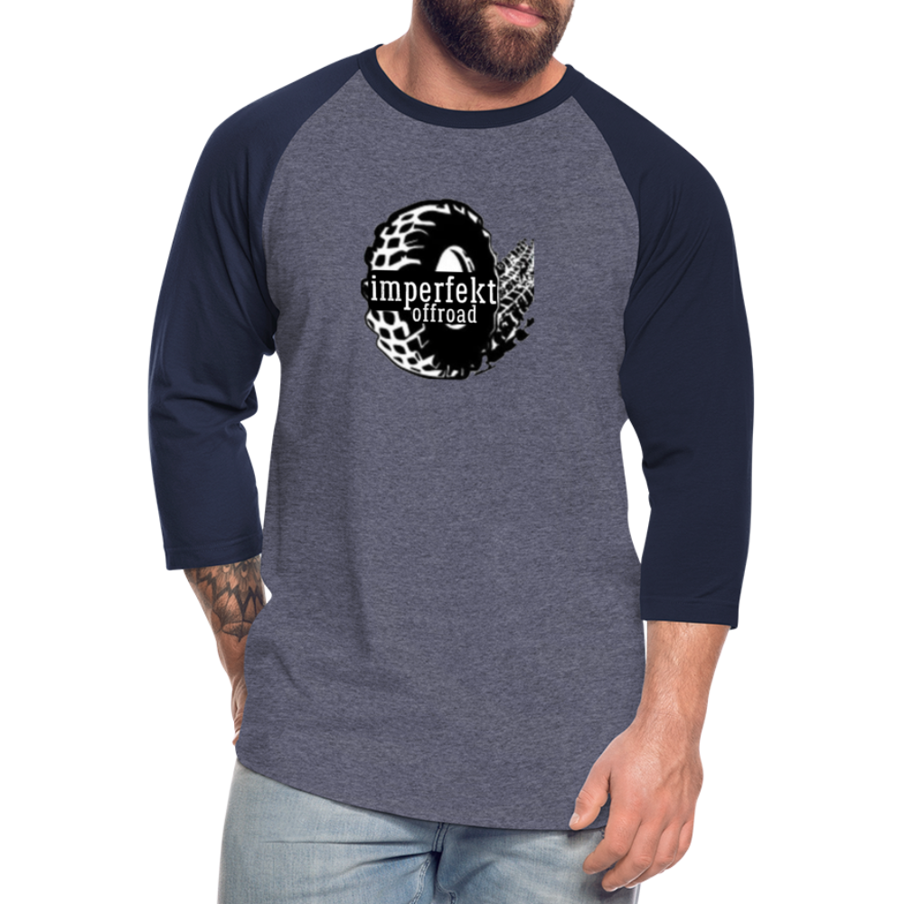 imperfekt offroad baseball t-shirt - heather blue/navy