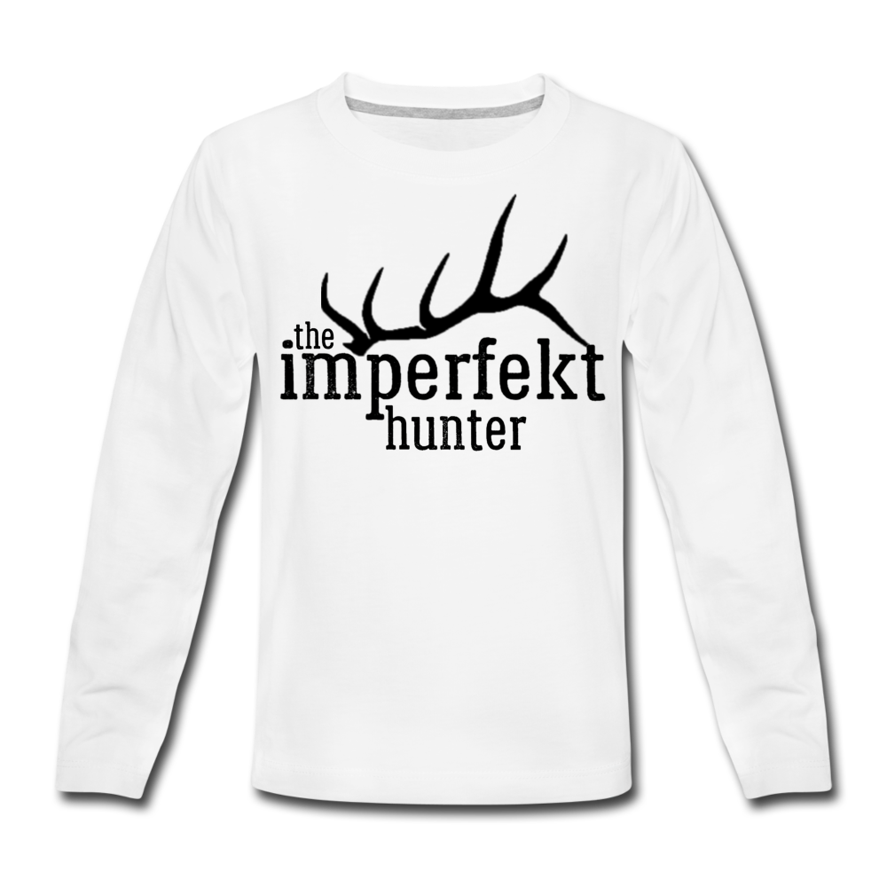 the imperfekt hunter kids' premium long sleeve t-shirt - white