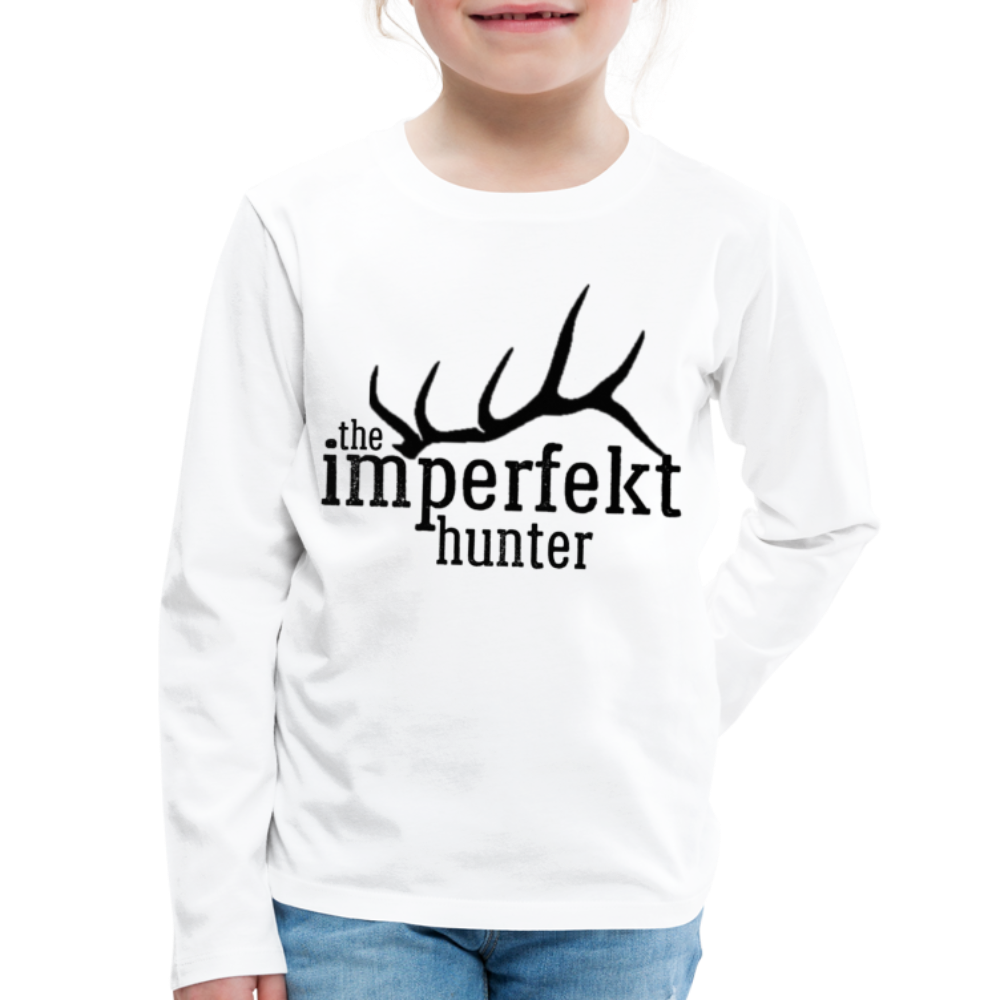the imperfekt hunter kids' premium long sleeve t-shirt - white