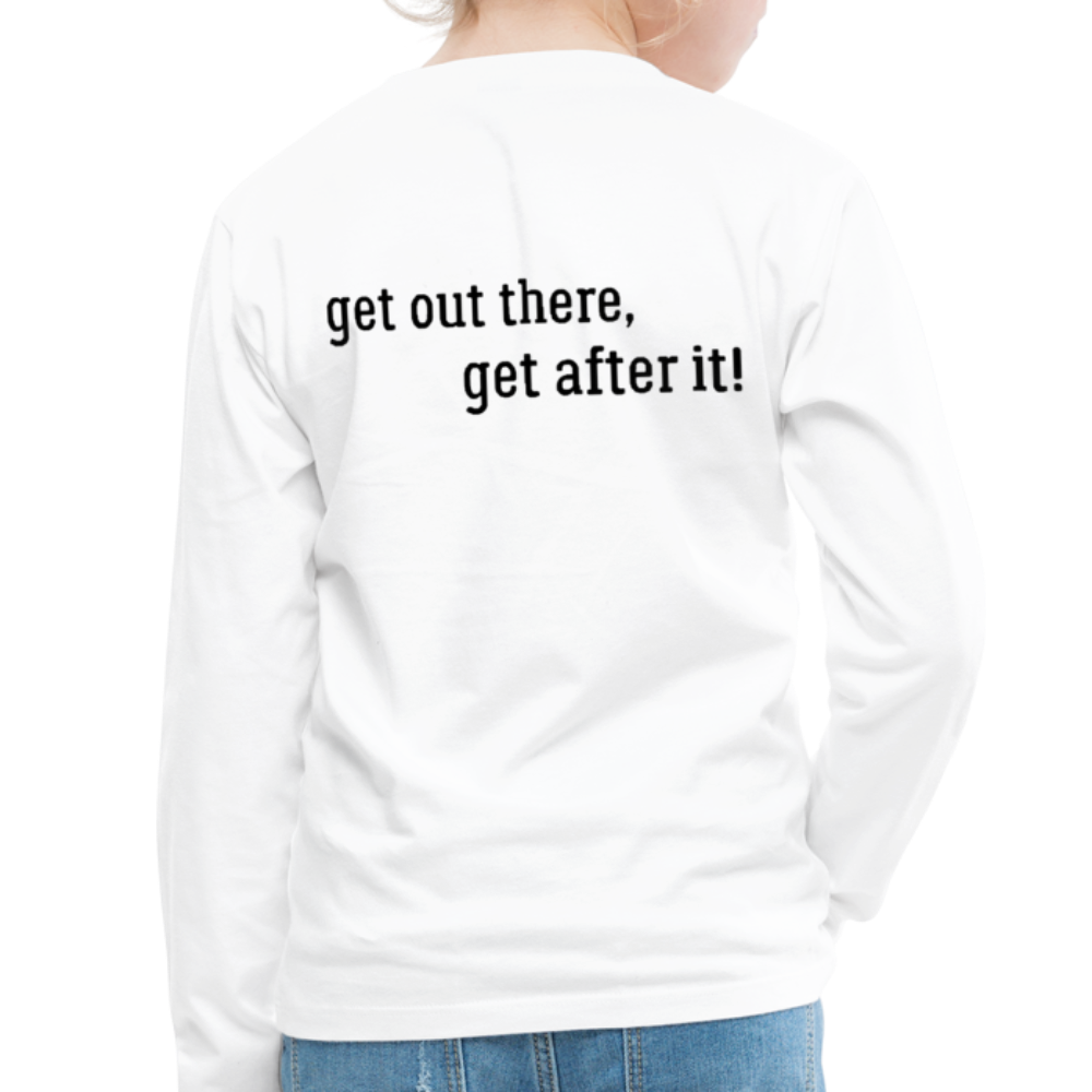 the imperfekt hunter kids' premium long sleeve t-shirt - white