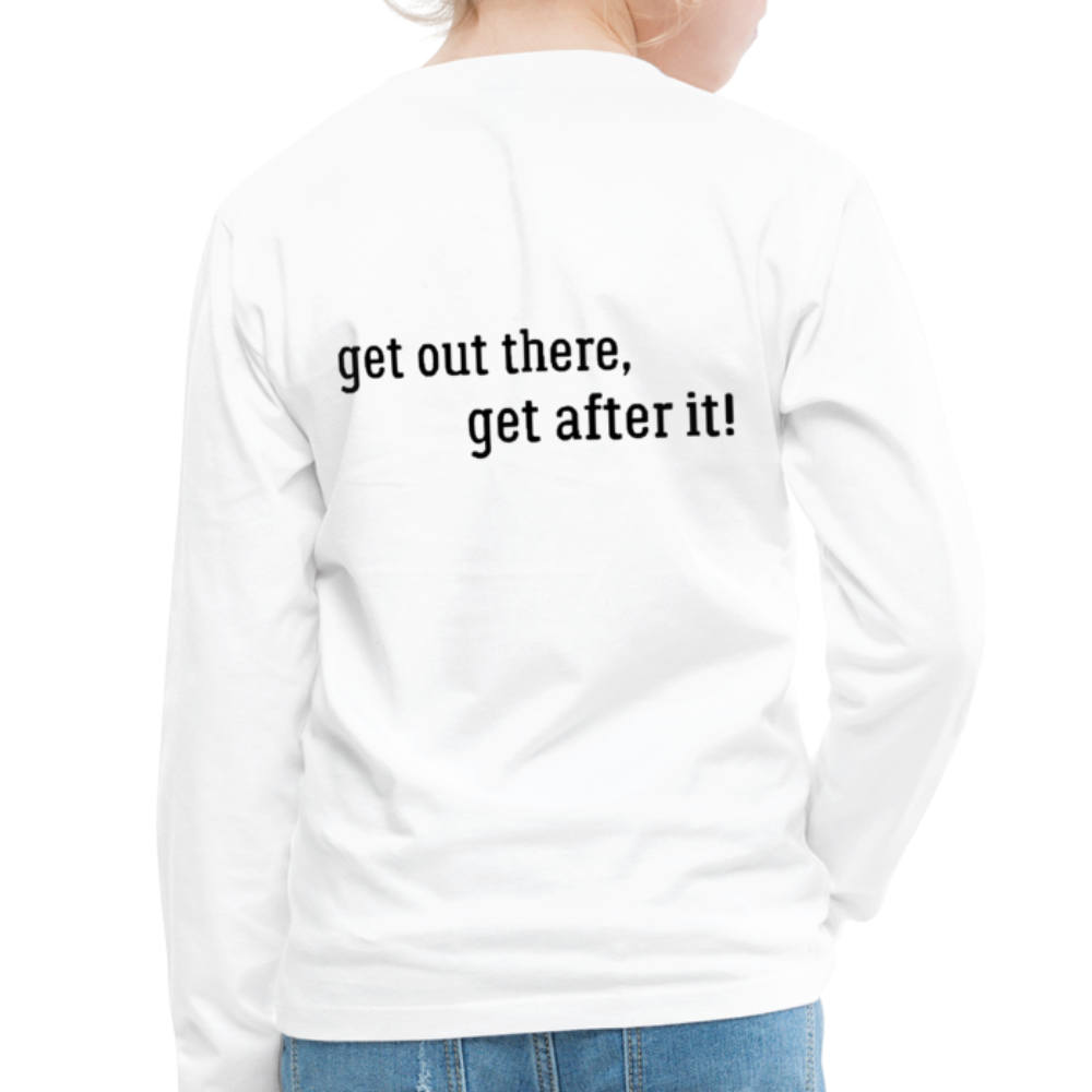 imperfekt fishing kids' premium long sleeve t-shirt - white
