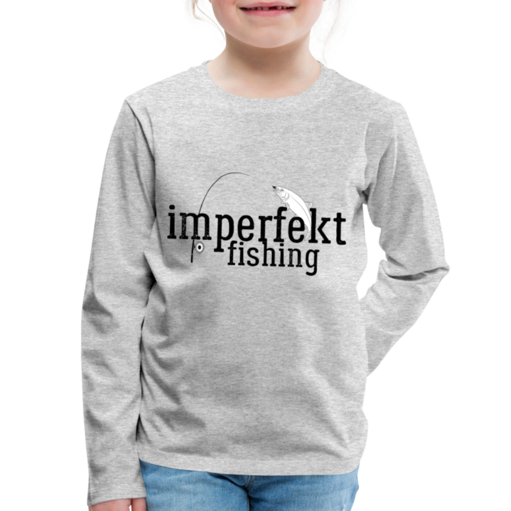 imperfekt fishing kids' premium long sleeve t-shirt - heather gray