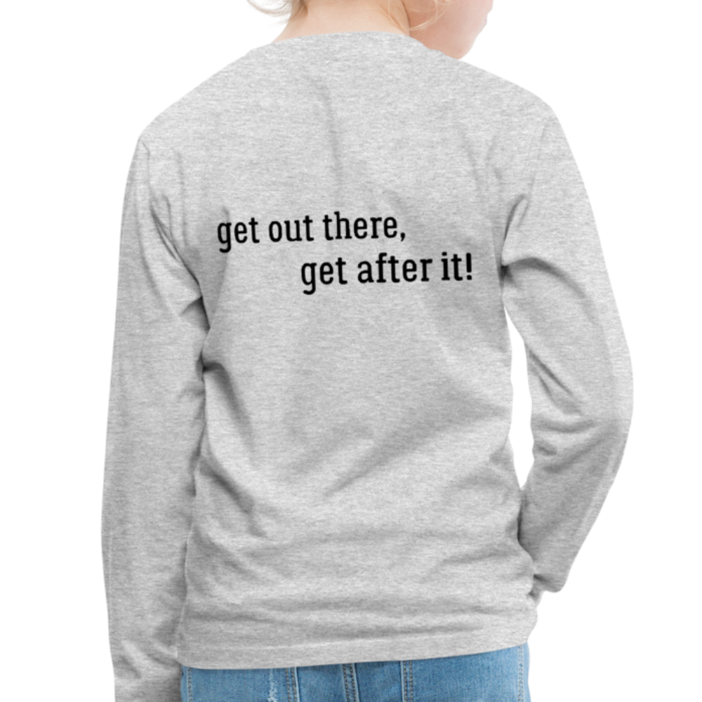 imperfekt fishing kids' premium long sleeve t-shirt - heather gray