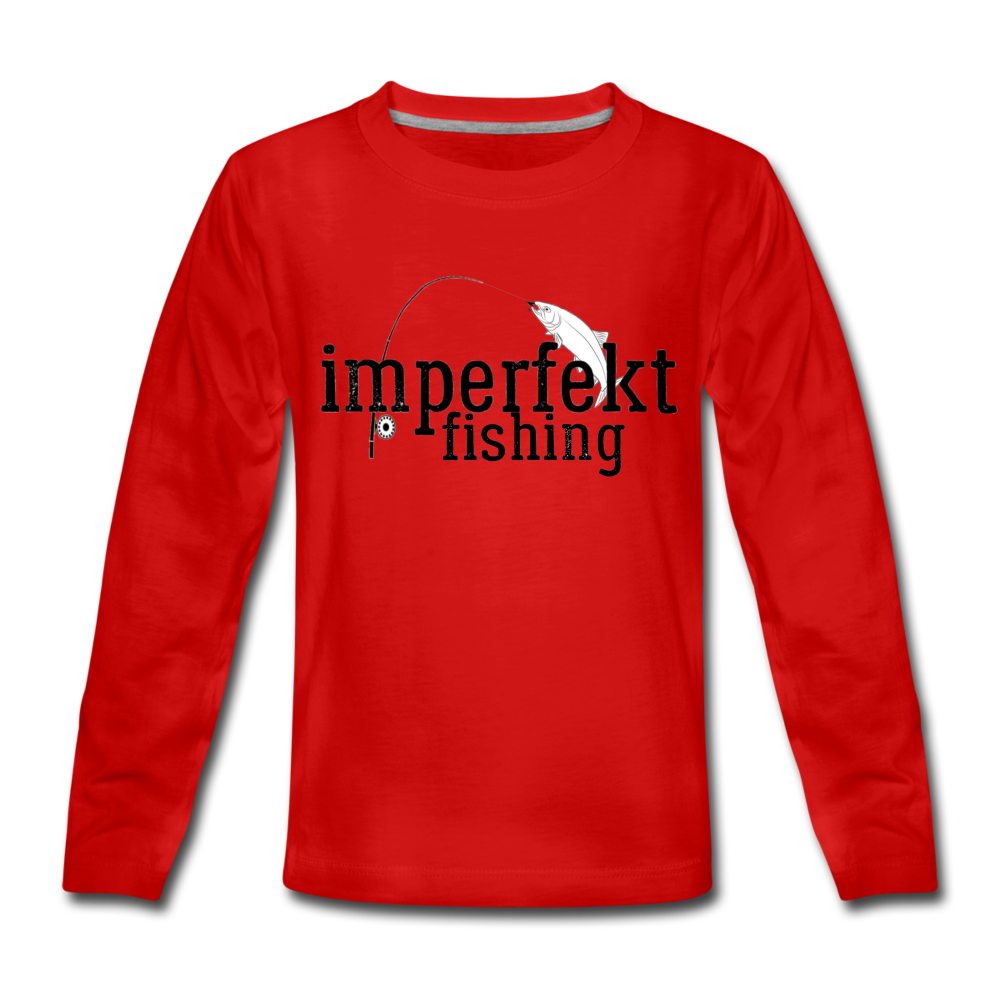 imperfekt fishing kids' premium long sleeve t-shirt - red
