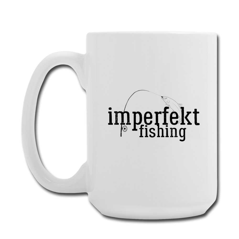 imperfekt fishing coffee/tea mug 15 oz - white