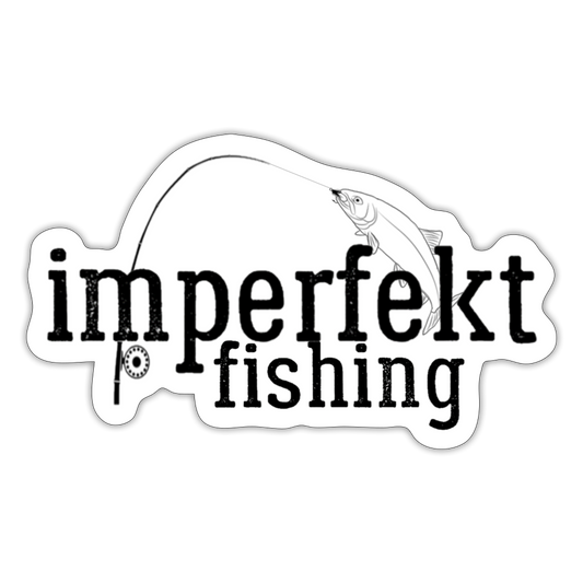 imperfekt fishing sticker - white matte