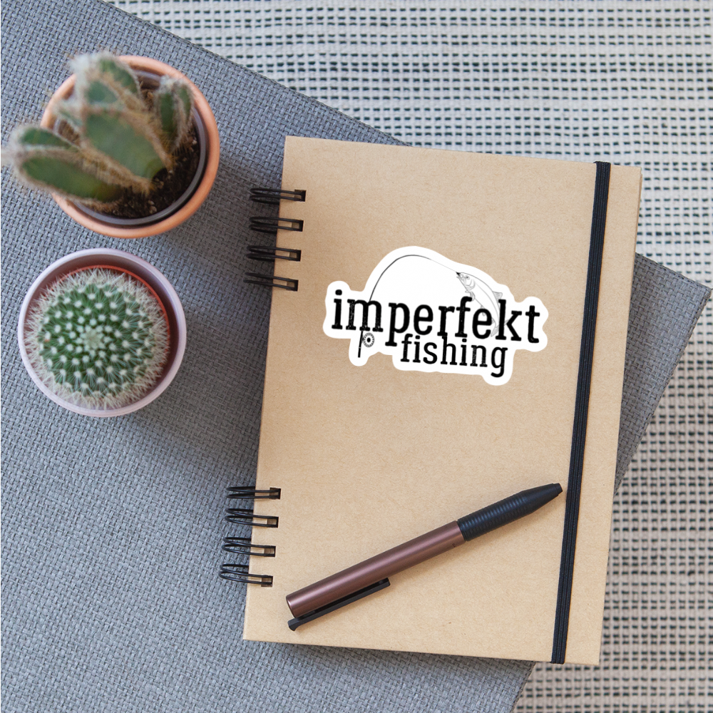 imperfekt fishing sticker - white matte