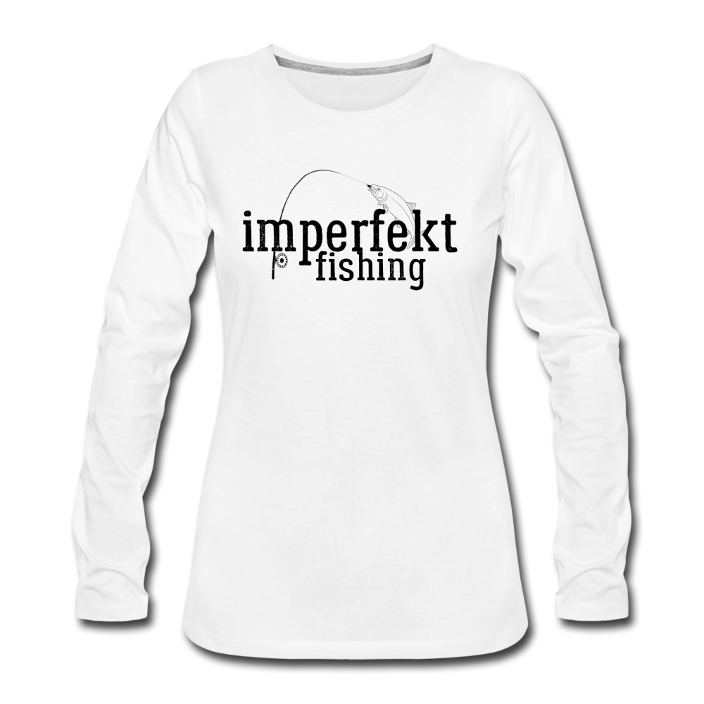 imperfekt fishing women's premium long sleeve t-shirt - white