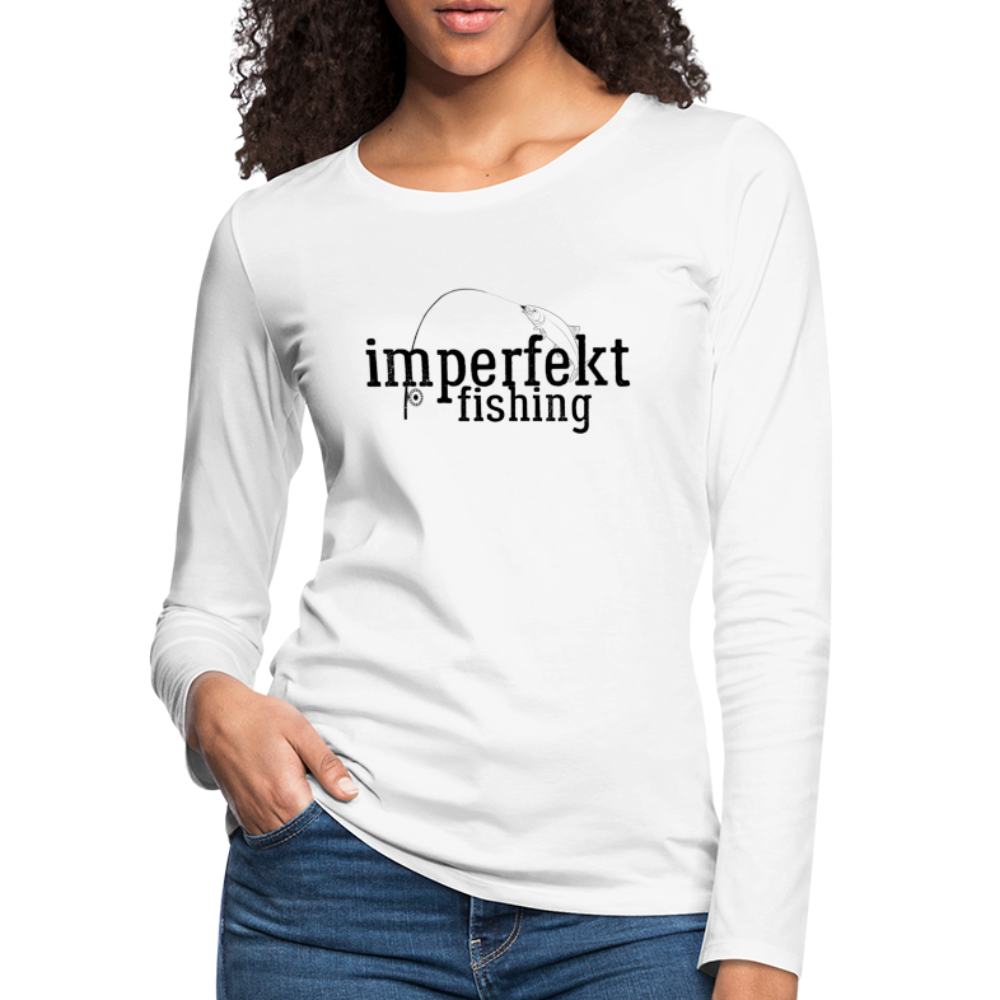 imperfekt fishing women's premium long sleeve t-shirt - white