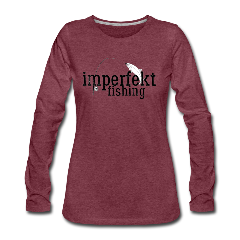 imperfekt fishing women's premium long sleeve t-shirt - heather burgundy