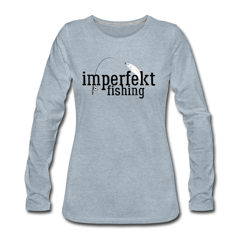 imperfekt fishing women's premium long sleeve t-shirt - heather ice blue