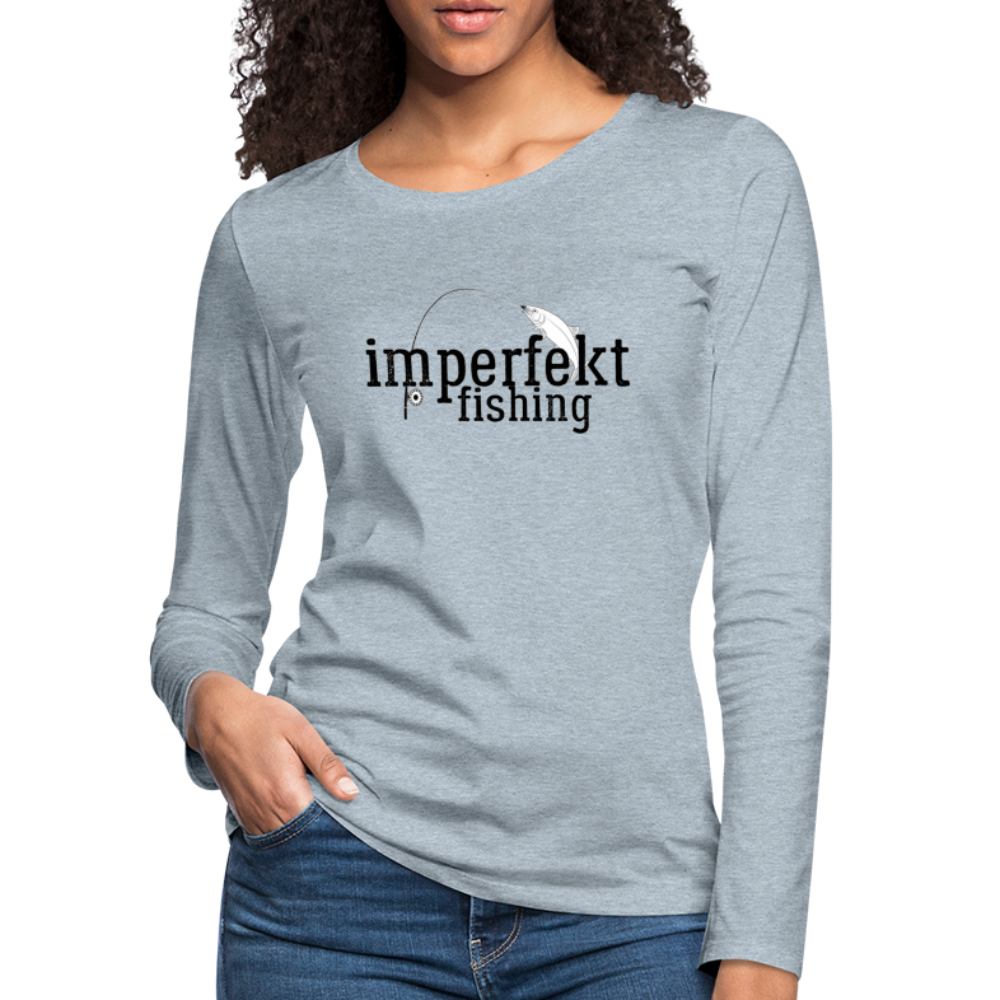 imperfekt fishing women's premium long sleeve t-shirt - heather ice blue