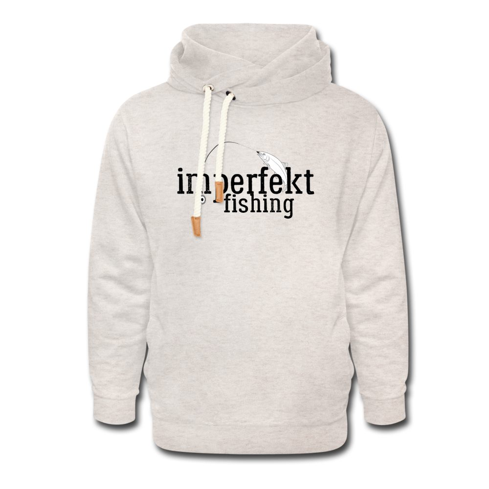 imperfekt fishing shawl collar hoodie - heather oatmeal