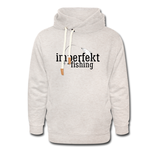 imperfekt fishing shawl collar hoodie - heather oatmeal