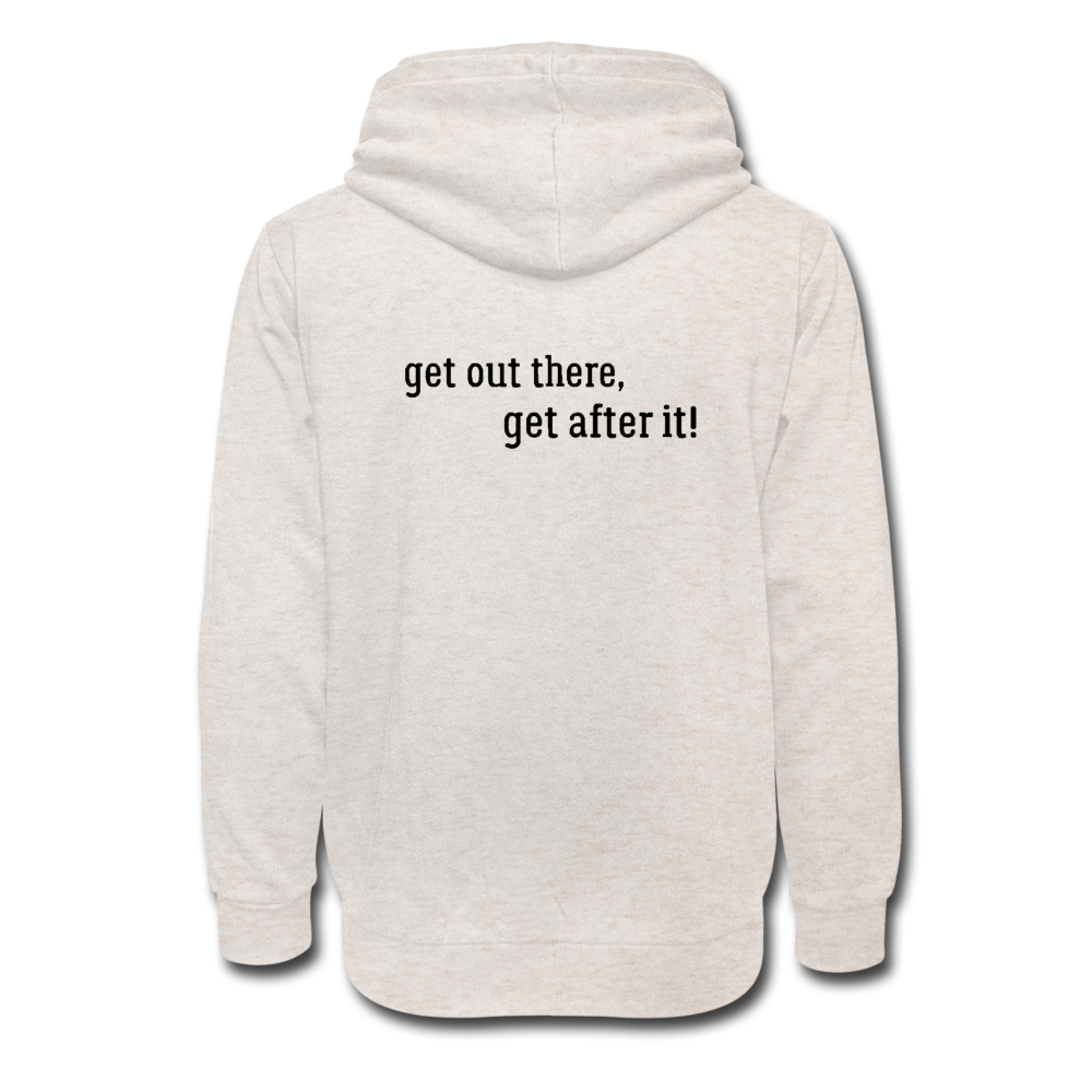 imperfekt fishing shawl collar hoodie - heather oatmeal