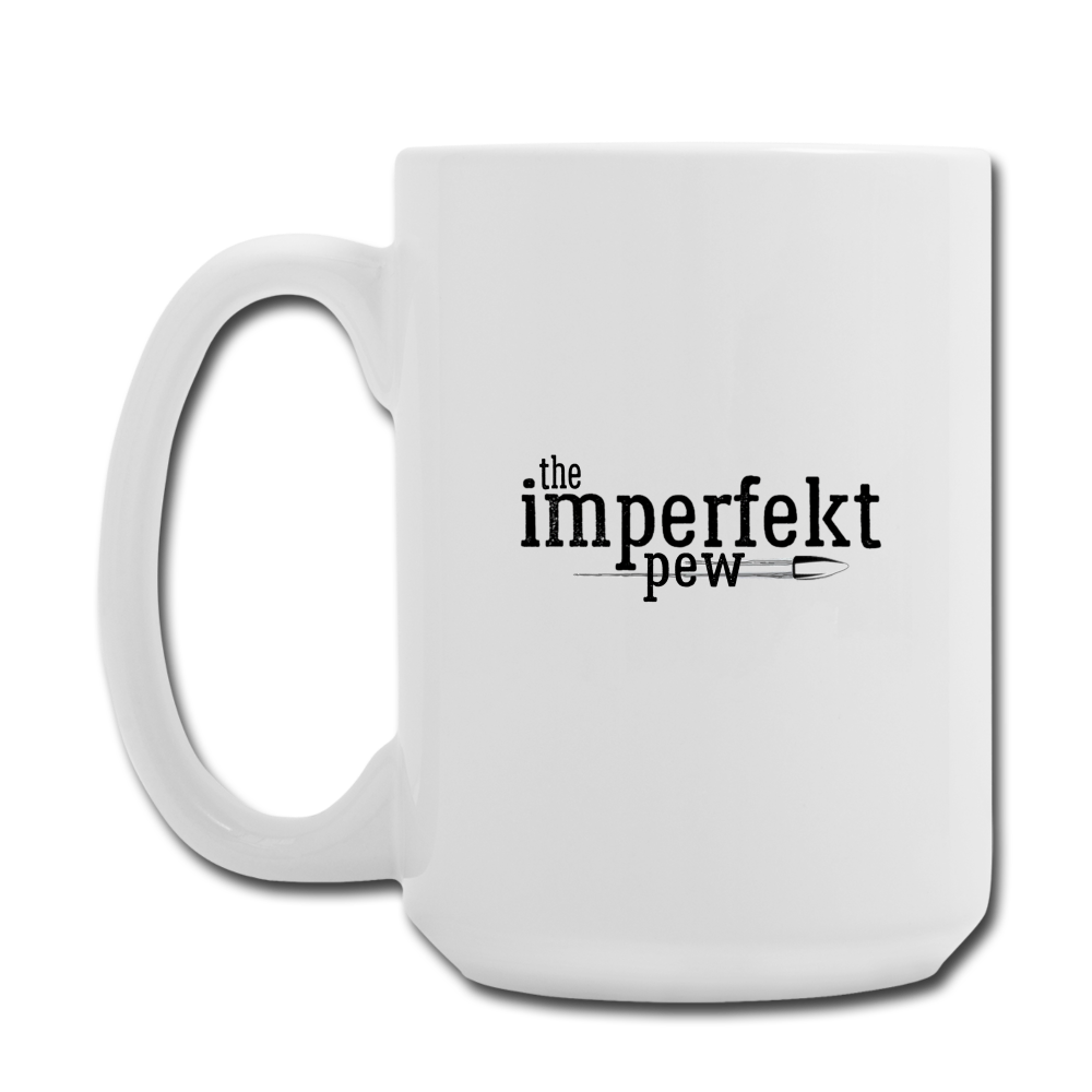 the imperfekt pew coffee/tea mug 15 oz - white