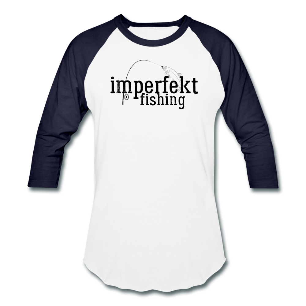 imperfekt fishing baseball t-shirt - white/navy