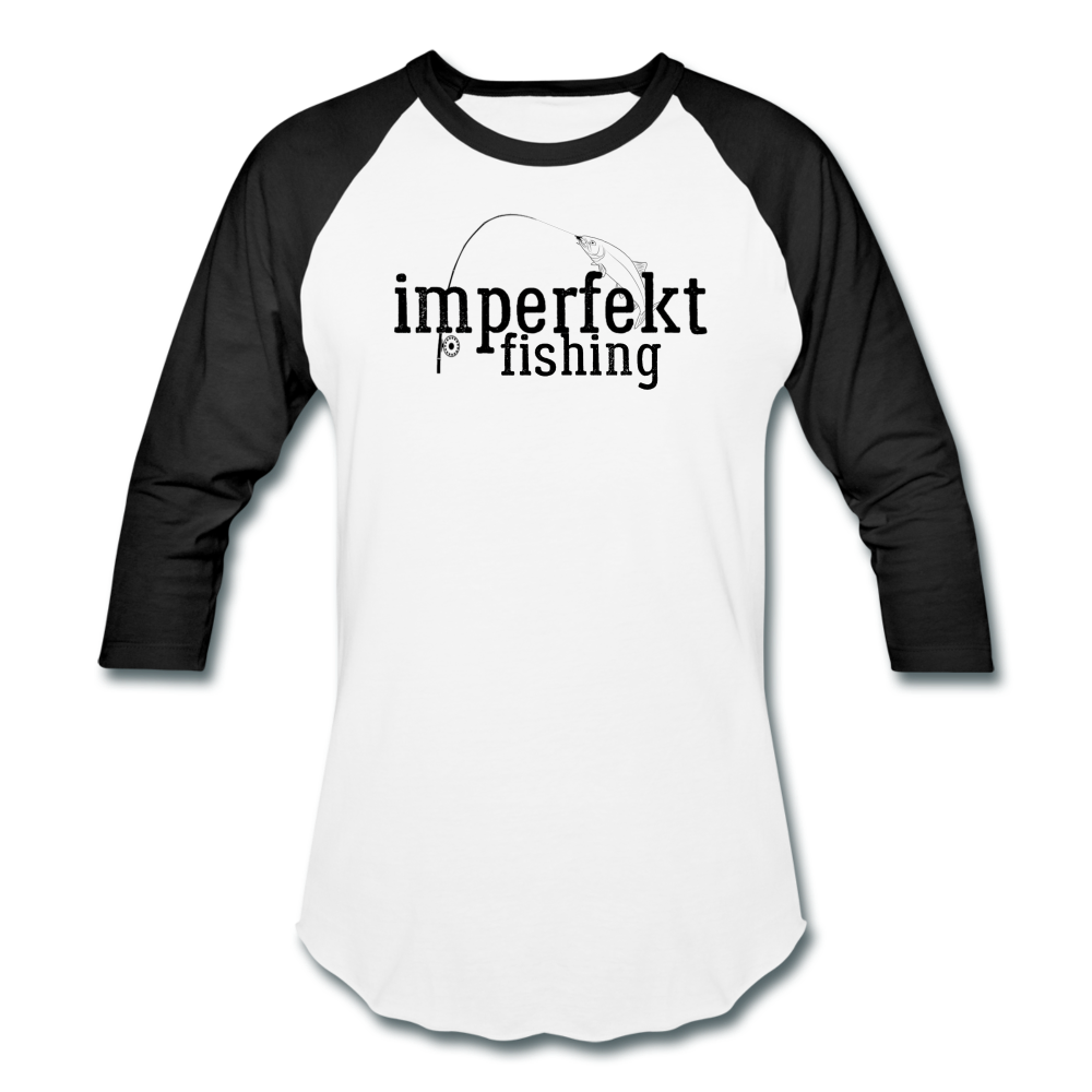 imperfekt fishing baseball t-shirt - white/black