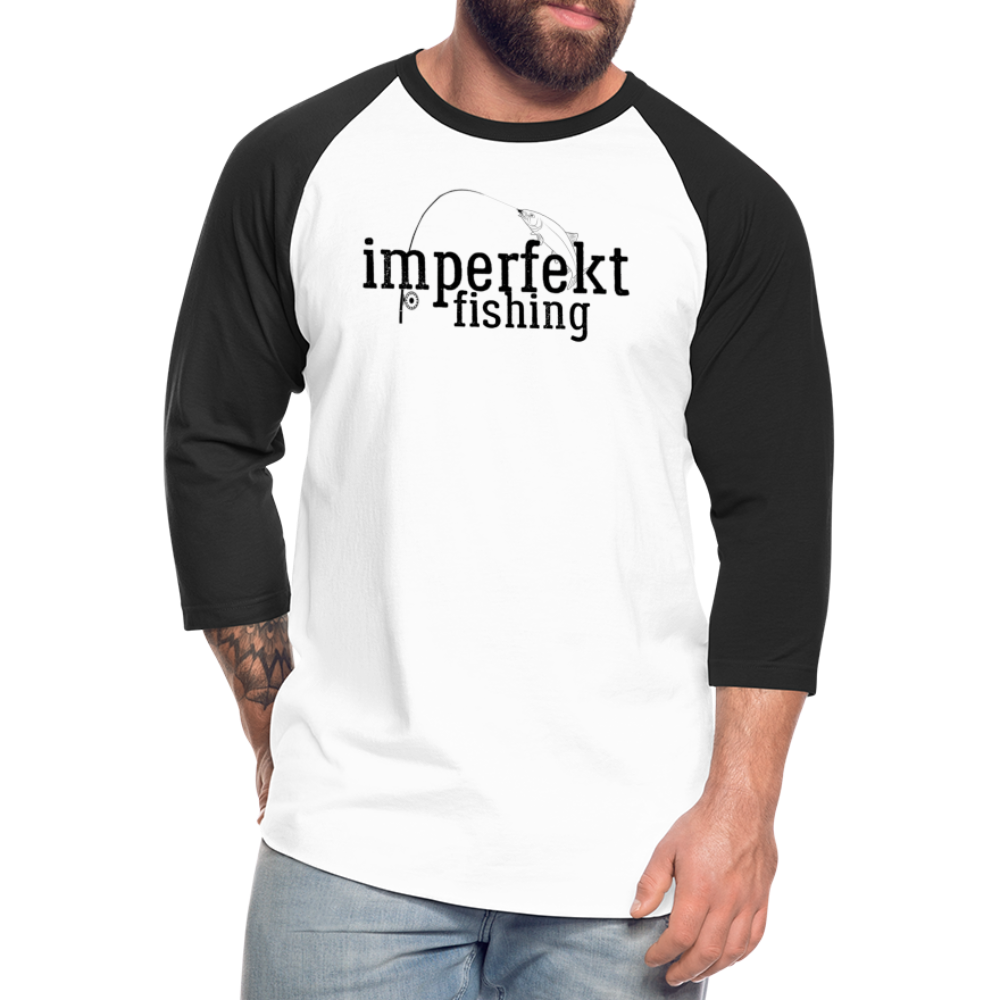 imperfekt fishing baseball t-shirt - white/black