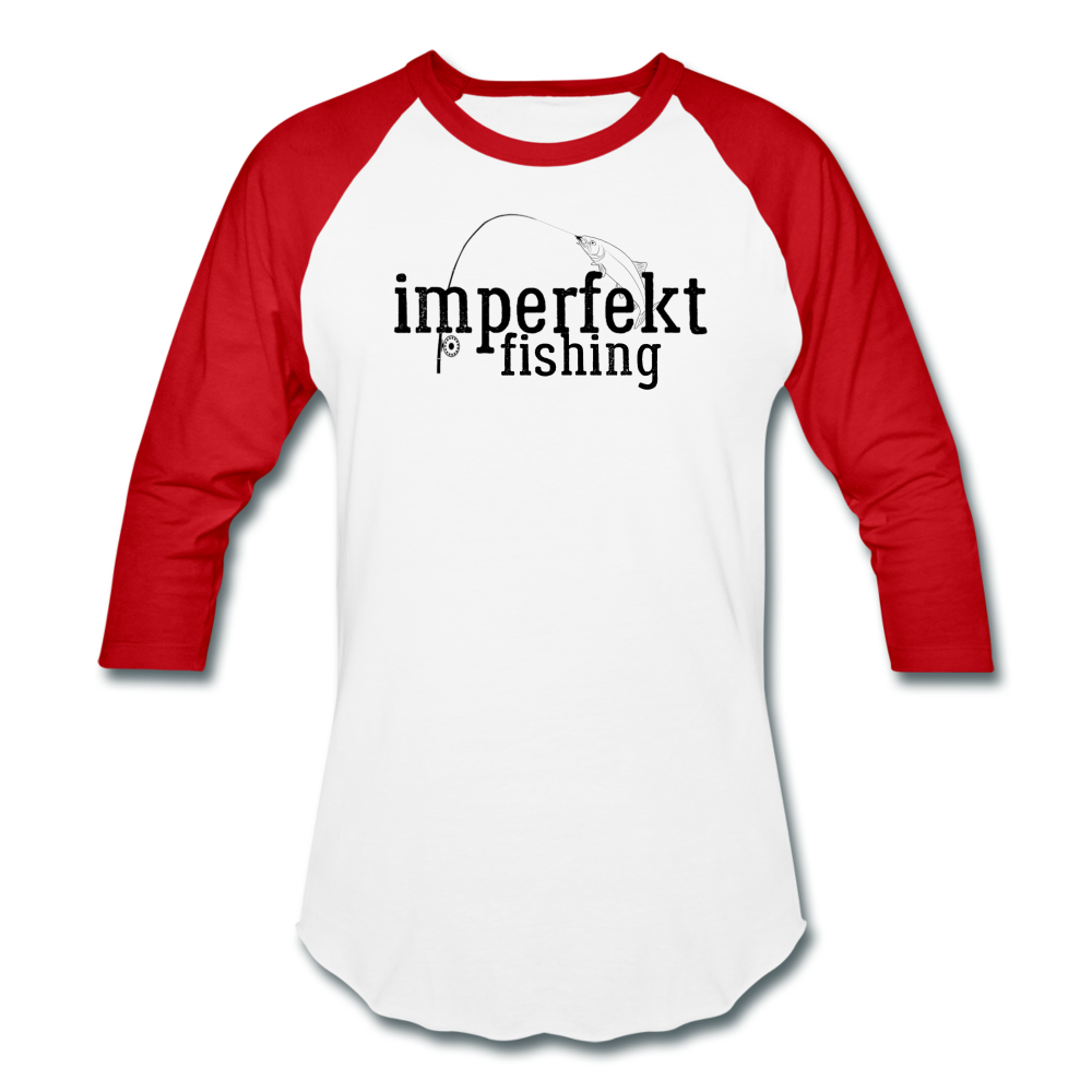 imperfekt fishing baseball t-shirt - white/red
