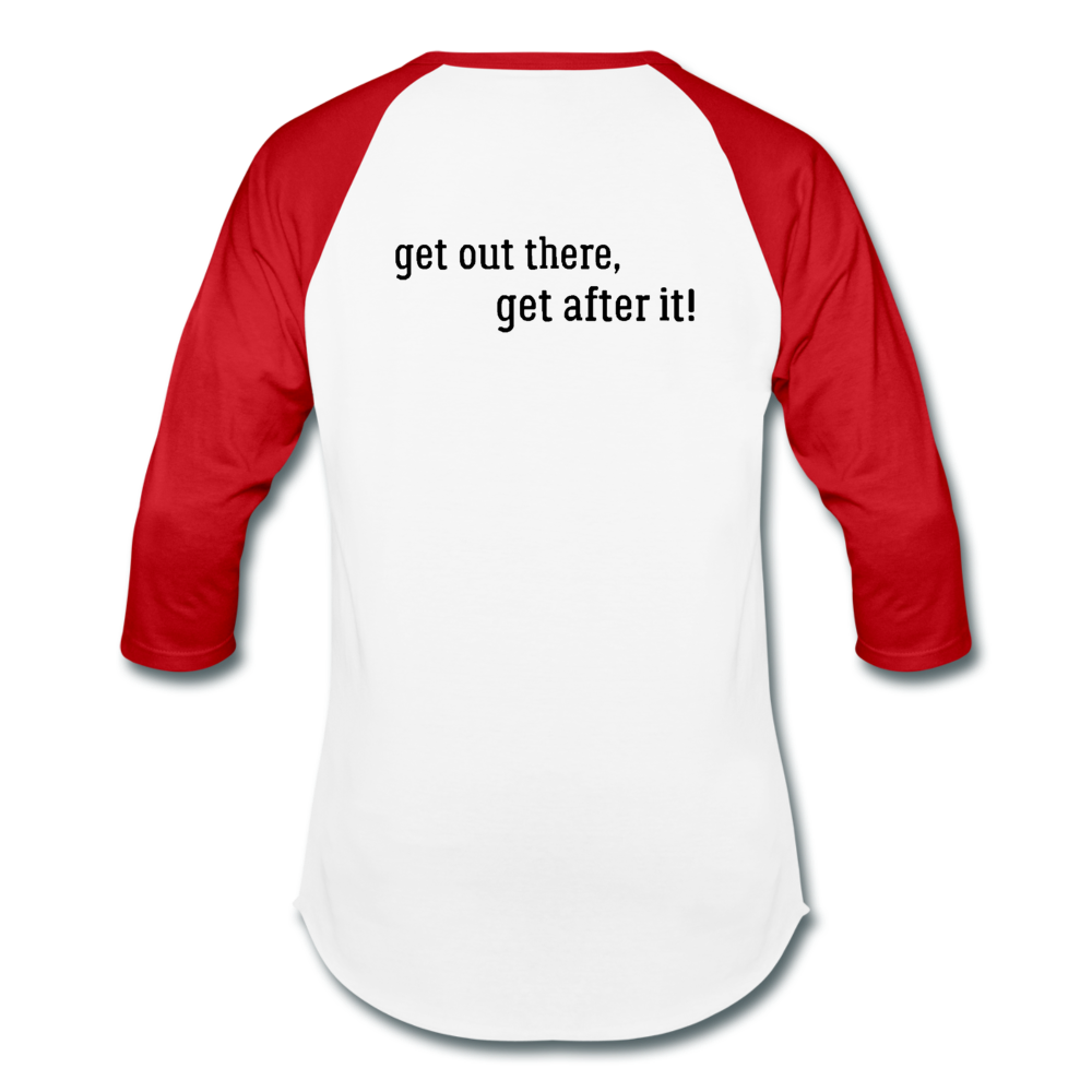 imperfekt fishing baseball t-shirt - white/red