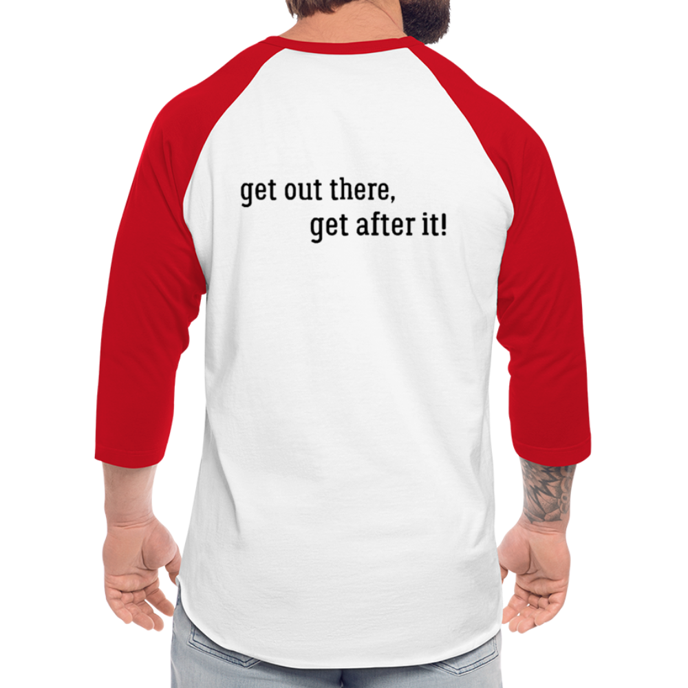 imperfekt fishing baseball t-shirt - white/red