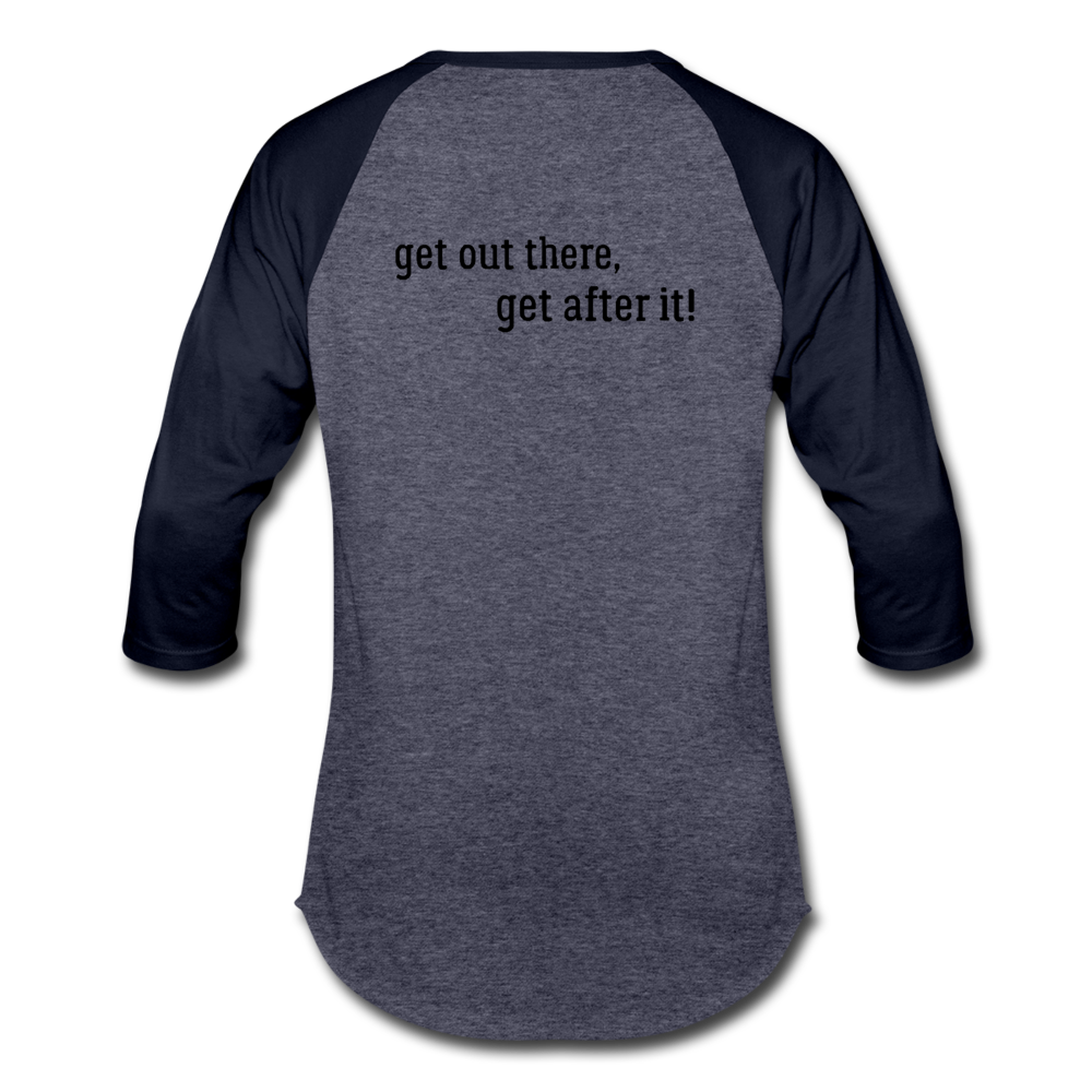 imperfekt fishing baseball t-shirt - heather blue/navy
