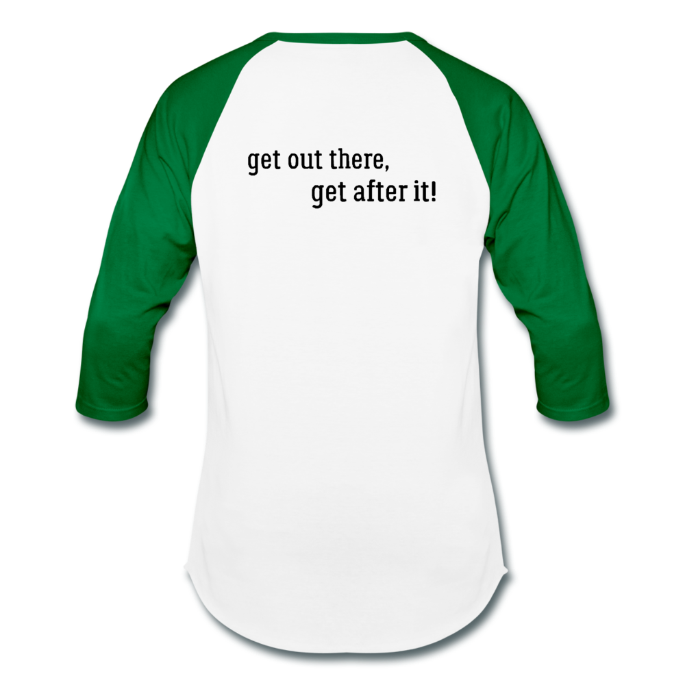 imperfekt fishing baseball t-shirt - white/kelly green