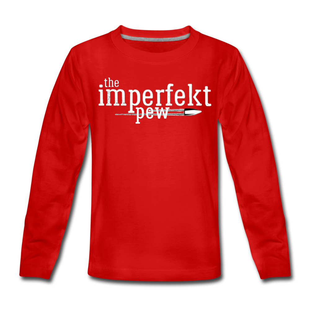 the imperfekt pew kids' premium long sleeve t-shirt - red