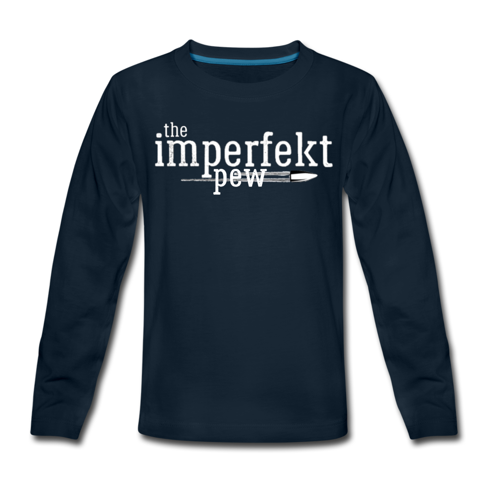 the imperfekt pew kids' premium long sleeve t-shirt - deep navy