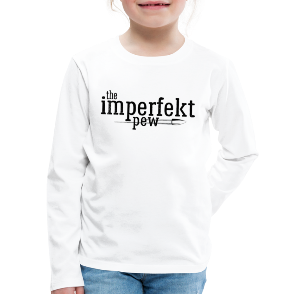 the imperfekt pew kids' premium long sleeve t-shirt - white