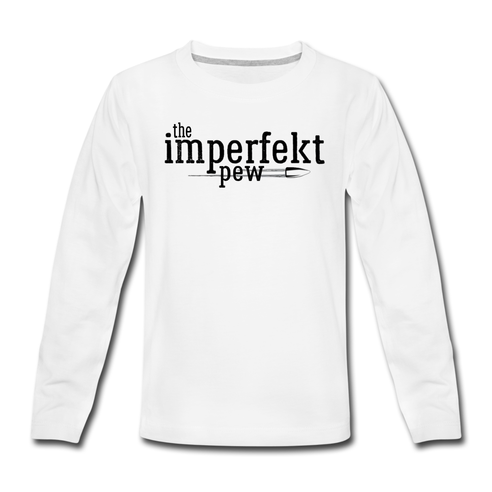 the imperfekt pew kids' premium long sleeve t-shirt - white