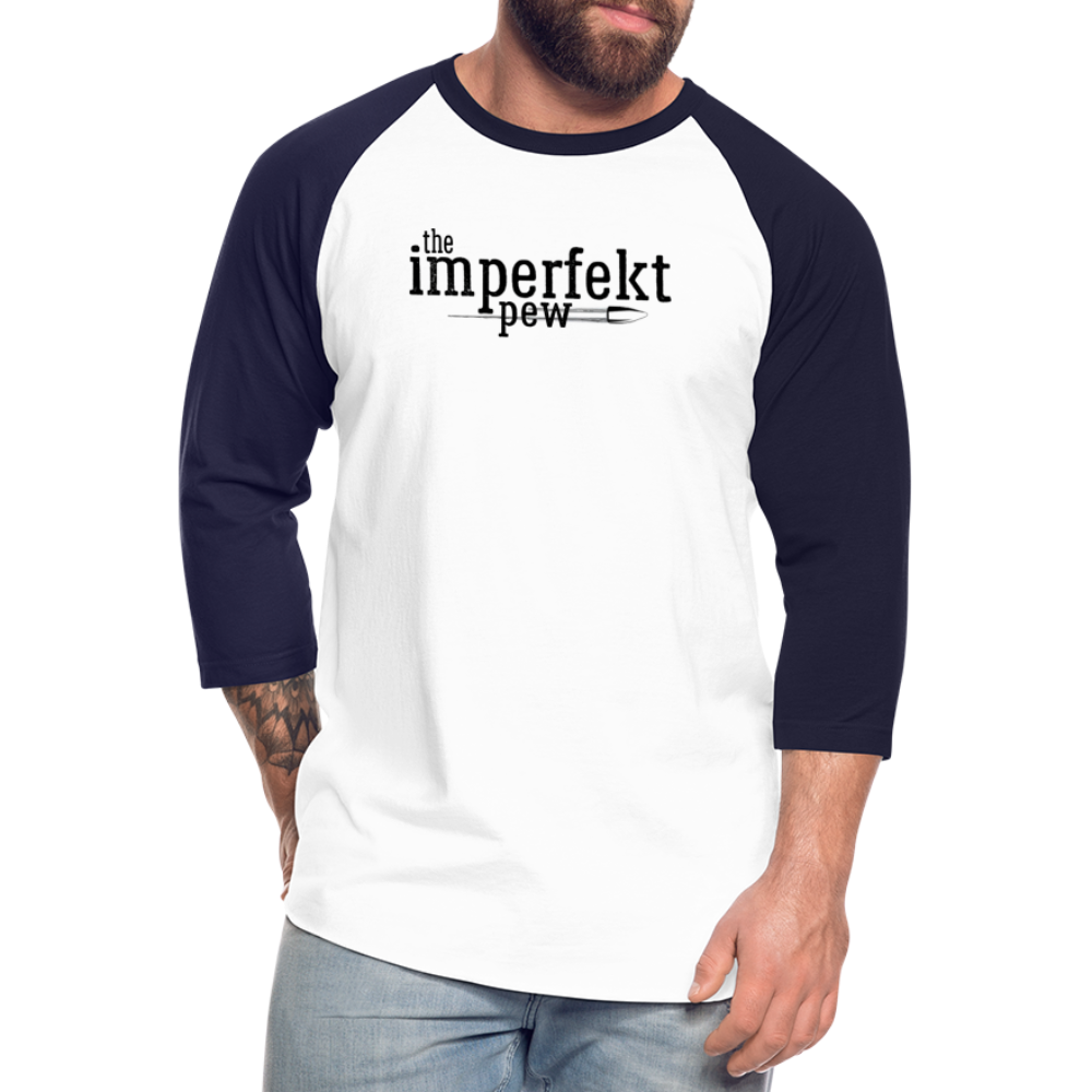 the imperfekt pew baseball t-shirt - white/navy